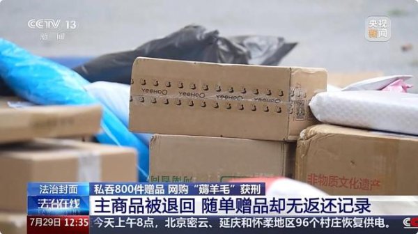汇盈策略  网购退货留赠品？男子私吞800件赠品获刑 非法“薅羊毛”被判刑